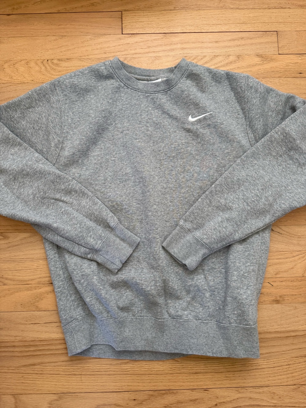 Nike Small Heather Grey Swoop Crewneck Sweatshirt